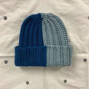 Crochet split color beanie